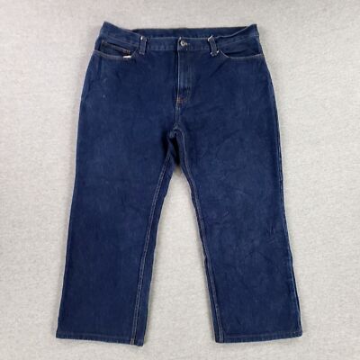 Faded Glory 40x28 Relaxed Fit Blue Jeans Dark Wash Heavy Denim Quality Shortened