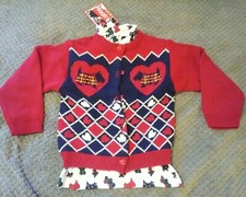 Noah's Ark Vtg Kids S Terrier Hearts Knit Sweater w/ Willow Bay M shirt