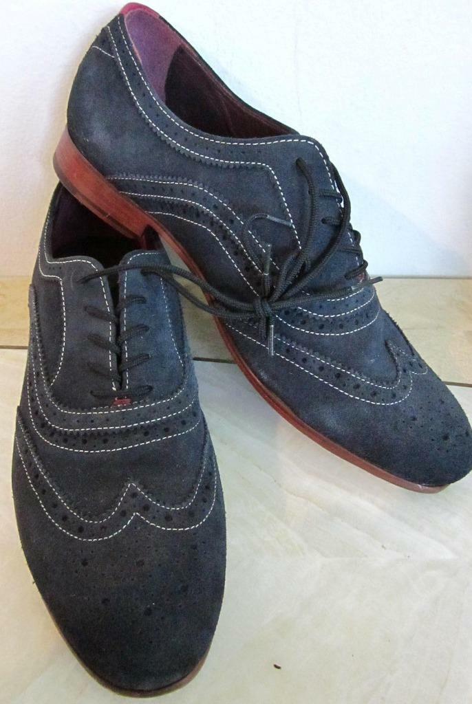 ~Ted Baker~ Blue Suede Lace Up Oxfords Ted Baker London Hapra 3 Navy Blue Suede Oxford Shoes Mens  main image 3