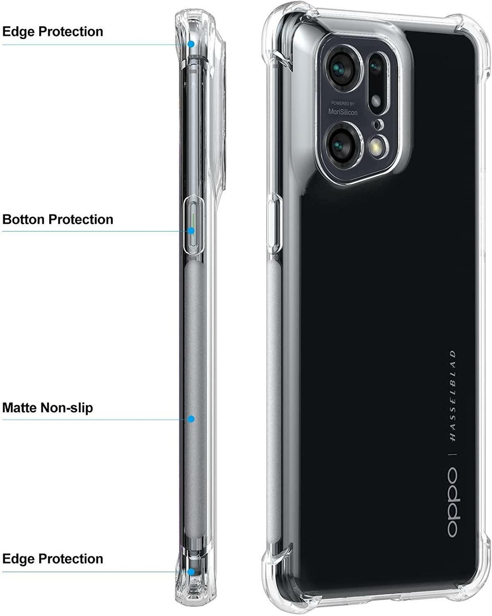 ILING Cover Per Oppo Find X5 Pro: Custodia Ultrasottile Sfumata Nero+Oro, Paraurti In TPU Morbido Antiurto, Con Foro Per Cordino E Ricarica Wireless