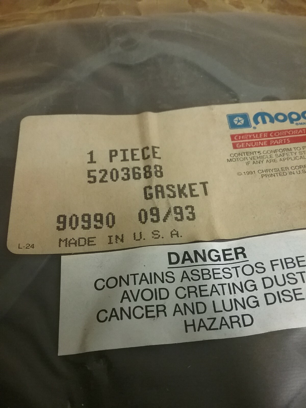 5203688 Mopar Intake Manifold To Water Crossover Gasket Made In USA