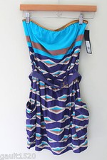 NWT Marc by Marc Jacobs Sexy Strapless Belted Swim Cover Up Violet Dress S $186