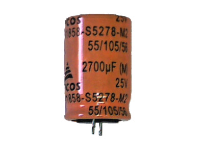   5x Elko 2700uF 25V 105° LL EPCOS B41858 Low Impedance Low ESR Capacitor