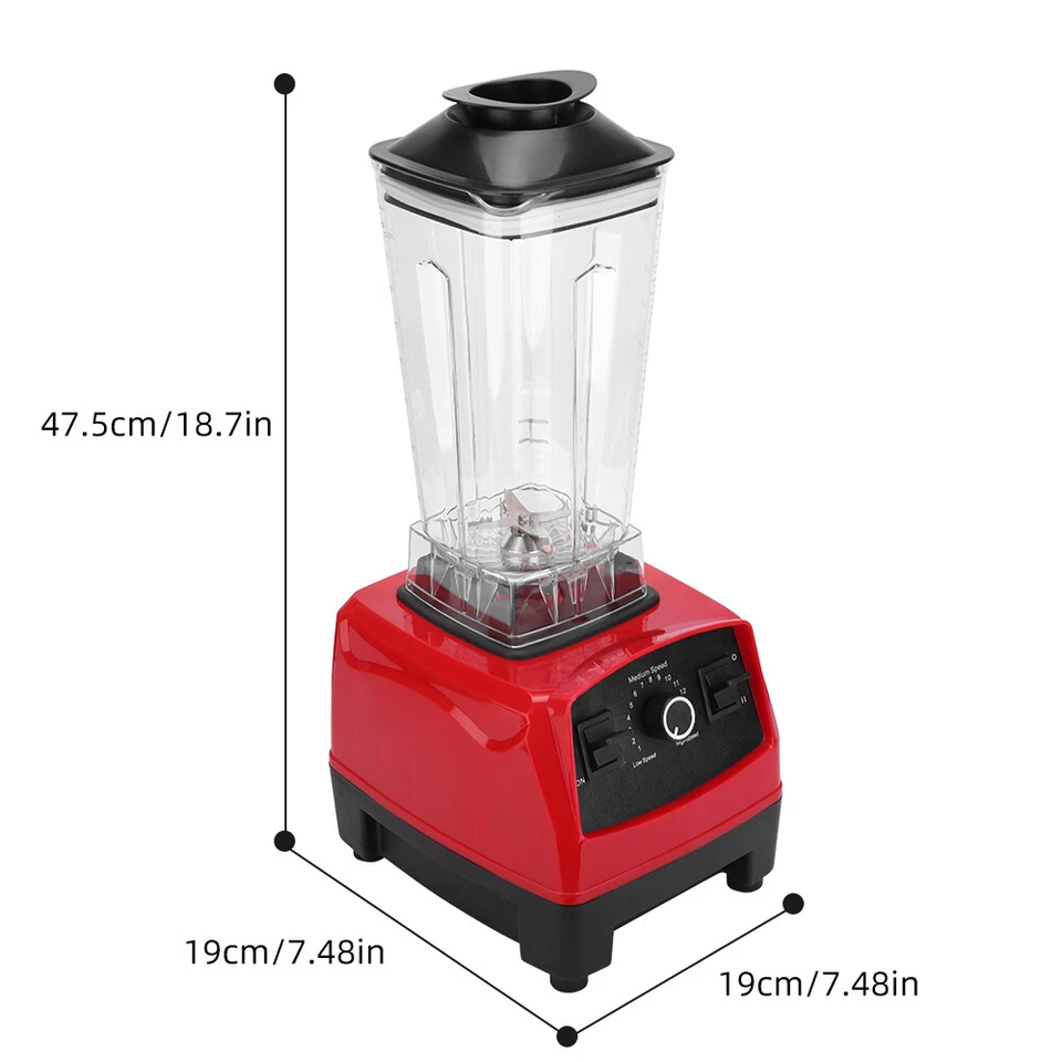 Smoothie Blender 2L Commercial Countertop Blenders Shakes Mixer Juicer Kit Home - image 3 of 4