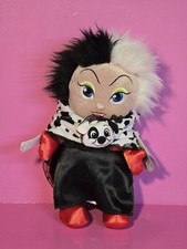 New Disney Parks Babies Cruella de Vil 101 Dalmatians 10" Plush Doll and Blanket