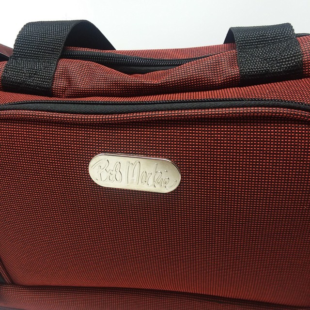 Bob Mackie Burgundy Weekender Travel Duffle Bag Carry On Shoulder Strap