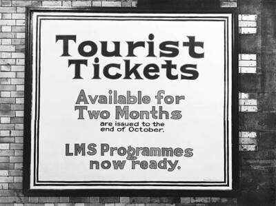 Poster Lms Tourist Tickets 1926 OLD PHOTO