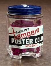 Vintage Sanford's Tempera Poster Color Magenta For Display
