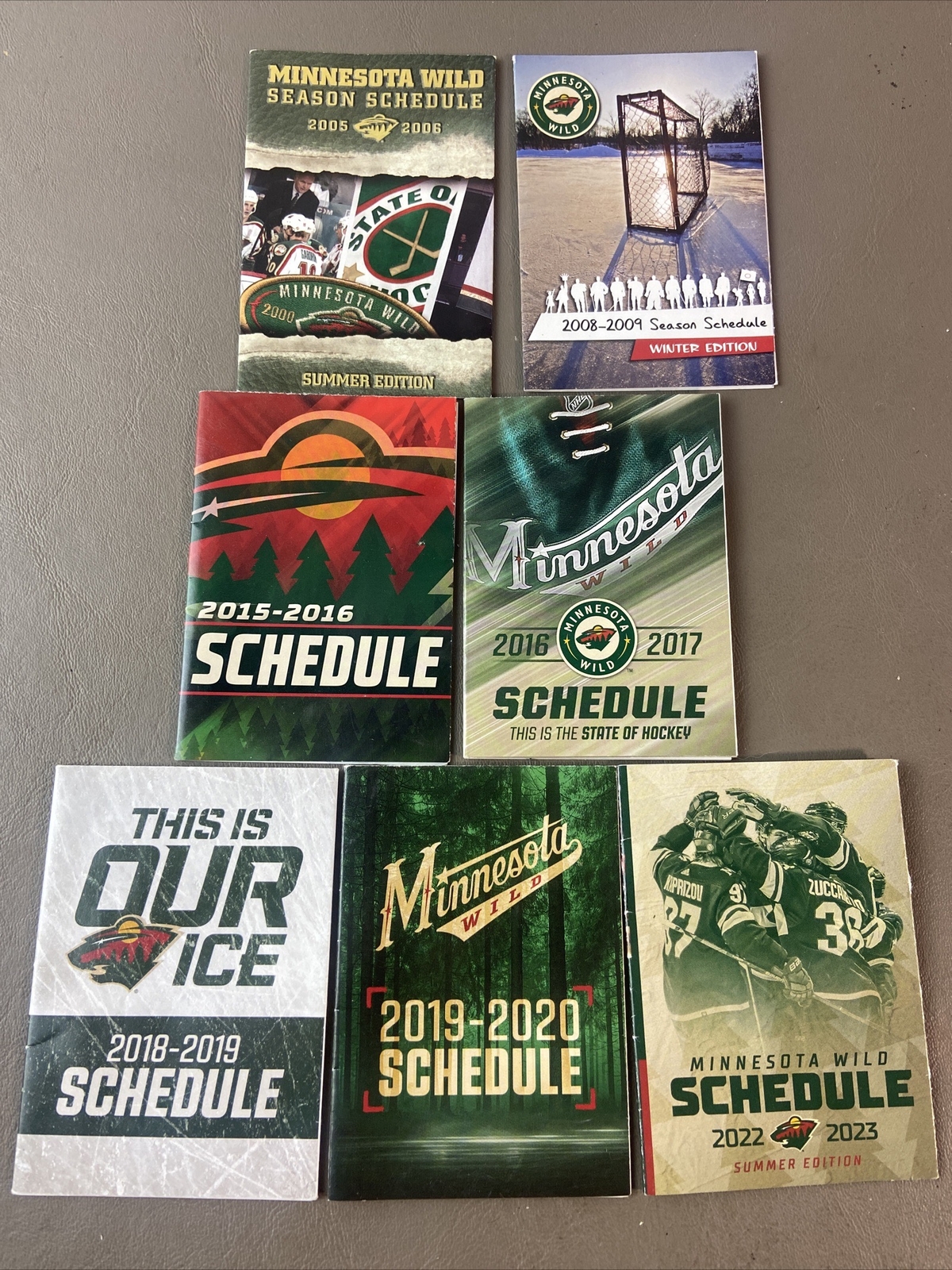 Lot Of 7 Different Minnesota Wild NHL Pocket Schedules eBay