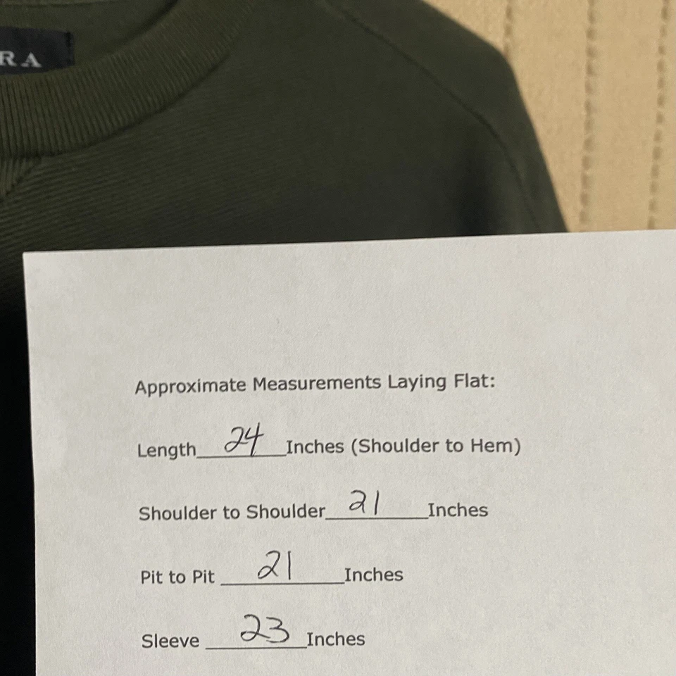 Женский свитер Zara большой болотный зеленый текстурированный квадратный повседневный наряд предметы первой необходимости - Изображение 2 из 4