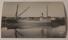 Steamship Steamer BANDON at San Pedro California real photo postcard RPPC