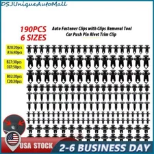 190x Car Plastic Clips Pin Retainer Auto Fasteners Push Trims Rivet Bumper Set
