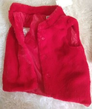 Epic Thread Size 6x Plush Faux Fur RED Vest Button Closure