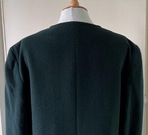 Vintage 80s 90s Dark Racing Green Wool Cashmere Blend Blazer Suit Jacket Coat 18 - Picture 9 of 18