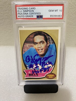 risou ⭐︎サイン入り　opathy oj simpson rookie card psa 10 graded autograph “#1 Pick HOF 85