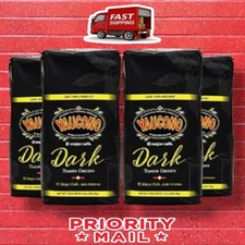 YAUCONO Dark Roast Ground Coffee, 100% Arabica, 10 OUNCES  ‐  PACK OF 4