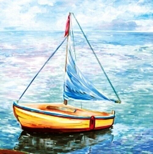 4 x Single Paper Napkin/3ply/33cm/Decoupage/Ocean/Sailing Boats