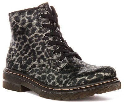 Rieker Antistress Animal Laced Womens Boots In Black Multi US 6 - 10