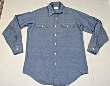 Vintage JCPenney Big Mac Shirt Size M 70s Lite Blue 2 Pocket Work Cobain Special