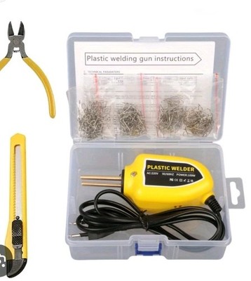 Hot Stapler Plastic Welder 100W Welding Gun Bumper Soldering Iron + 200 Staples