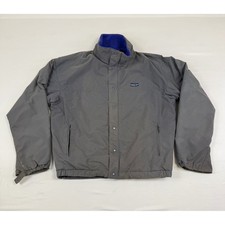 Vintage 80's Patagonia Mens XL Shelled Synchilla Jacket Grey Blue Made in USA