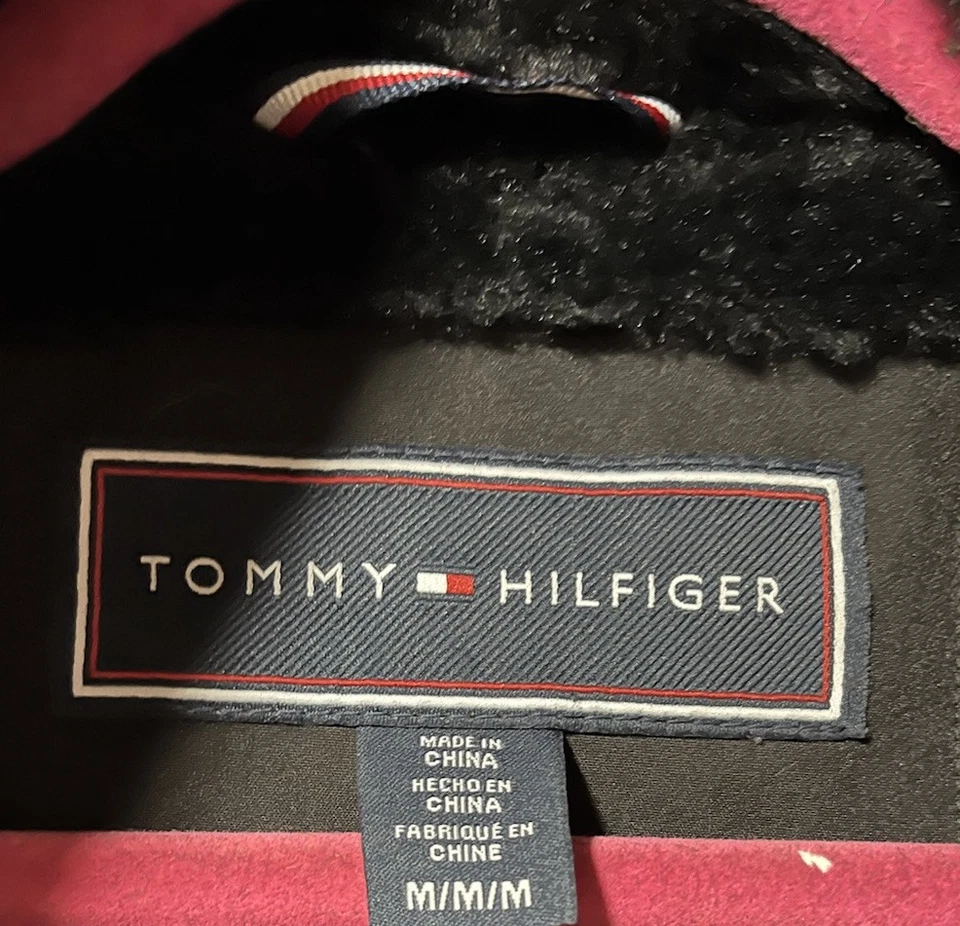 Abrigo Parka Abrigo Mujer TOMMY HILFIGER Negro Imitación Piel Con Capucha Cálido Invierno Talla M Foto 3 de 4