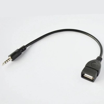 Audio AUX Jack 3.5mm Male to USB 2.0 Type A Female OTG Converter Adapter Cable