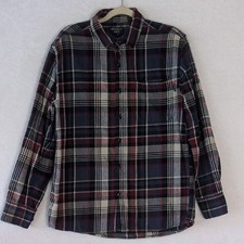 Eddie Bauer Men's Blue Plaid Casual Fit Button Down Shirt Size M
