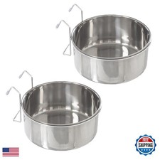 PETMAKER 2 Stainless Steel Dog Bowls Cage Kennel Crate Hanging 50.4oz