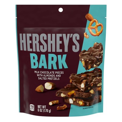 Hershey's Milk Chocolate Candy, Almonds and Salted Pretzels Bark Bag, 6 oz