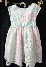 Toddler Girls 3 3T Jona Michelle Pastel Rainbow Lace Sleeveless Dress tea party