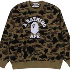 A Bathing Ape Bape Sweatshirt M Camo College Crewneck