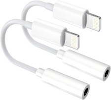  Apple Mfi Certified 2 Pack Lightning to 3.5Mm Aux Audio Adapter, Headphone Jac