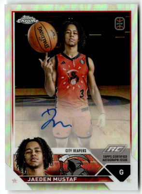 Topps OTE Chrome Basketball 2024 No. A-JMA Jaeden Mustaf Rookie Auto Refractor