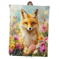 Cute Pretty Blanket Soft Cozy Flannel Throw Blanket for Adults 60x50 Inch Fox