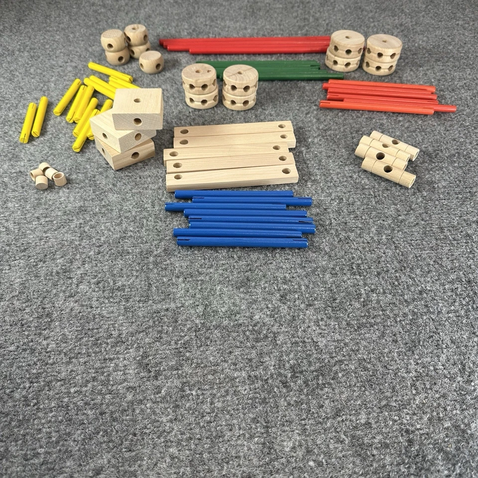 Super Makit Retro 2004 Classic Wooden Construction Toy By Schylling, 66 Pcs Set - Image 3 of 4