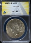 1927 D Peace Silver Dollar ANACS AU-53