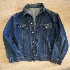 Vintage Lee Riveted Denim Trucker Jacket Men's Blue Size Large