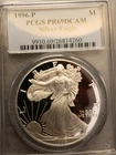 1996-P  $1  PROOF AMERICAN SILVER EAGLE PCGS PR69 DCAM