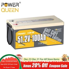 Power Queen 48V 100Ah Bluetooth Lithium LiFePO4 Battery  for Golf Cart Off-grid
