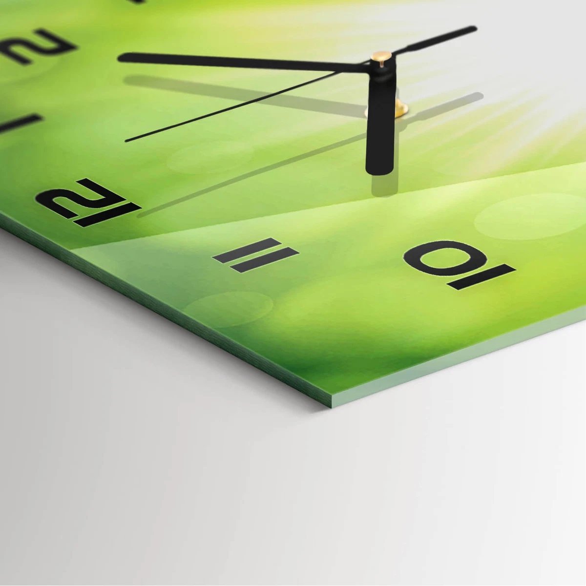 Reloj de Pared Rectangular de Diseño para Hogar Abstracción Verde 30x60 cm