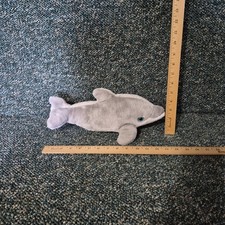SeaWorld Dolphin Plush 11" Gray Blue Eyes Stuffed Animal Marine Life Souvenir