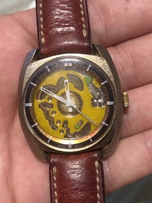 RARE and Unique Vintage 1970s Orion Skeleton Swiss Made Watch ~Working 