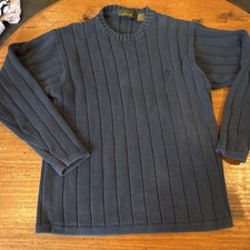 Timberland Mens Solid Blue Cotton Knit Crewne...