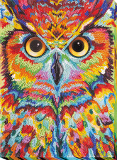 Bead Embroidery Kit DIY "Owl ammolite" Beaded Needlepoint Craft Set