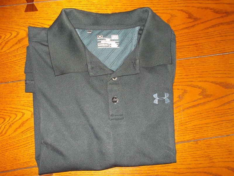 Under Armour Golf Polo HeatGear Loose Black Golf Shirt Mens Size Large
