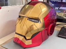 Autoking Iron Man Gold MK5 Helmet Electronic Voice Activated Open&Close Mask US!