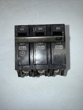  1 GE THQB32030 3 Pole 30 Amp 240V 3 Phase Bolt On Circuit Breaker