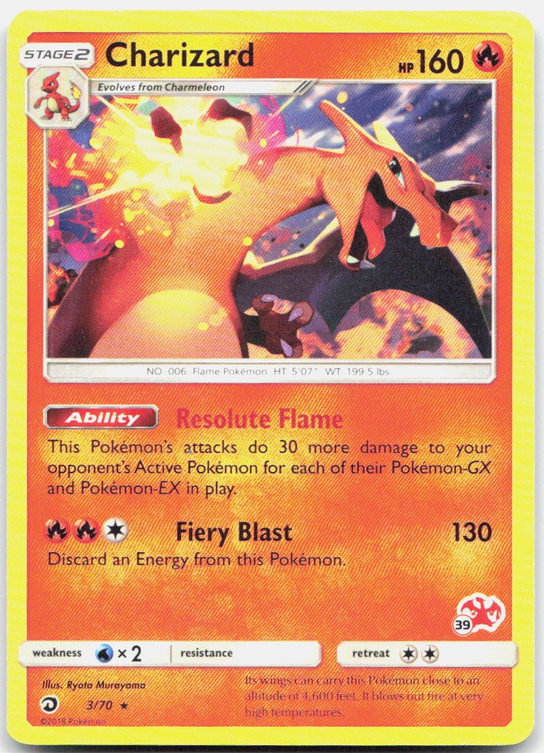 Pokemon TCG Charizard 3/70 (#39 Charizard Stamped) Battle Academy Promo 003/070