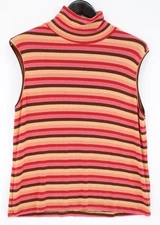 White Stag Shirt Womens XL Multicolor Maple Stripe Sleeveless Mock Neck Top